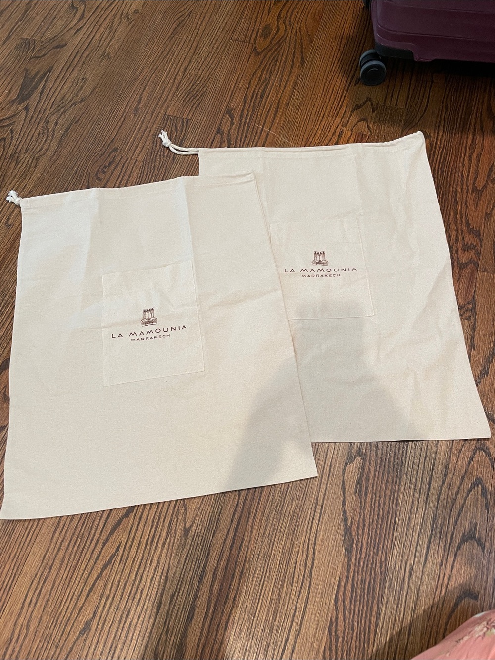 La Mamounia Cream Drawstring Dust Bags - Set of 2